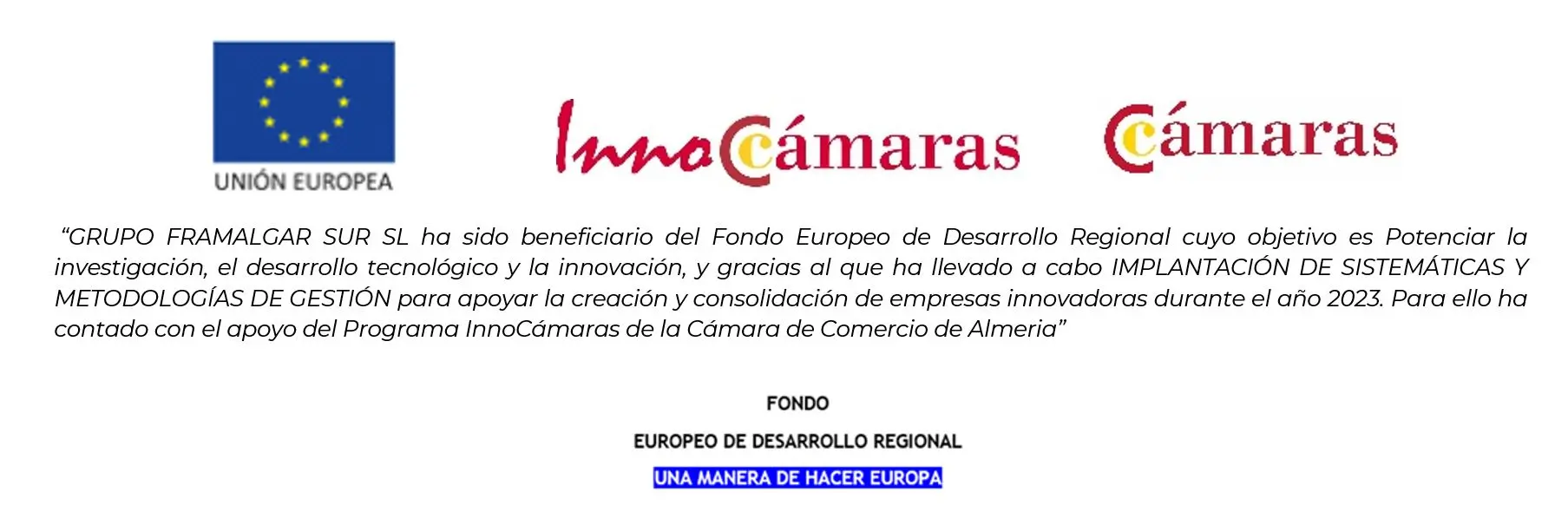 Logotipo de Justificación INNOCAMARAS