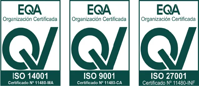 Logotipos ISO14001 ISO 9001 ISO 27001