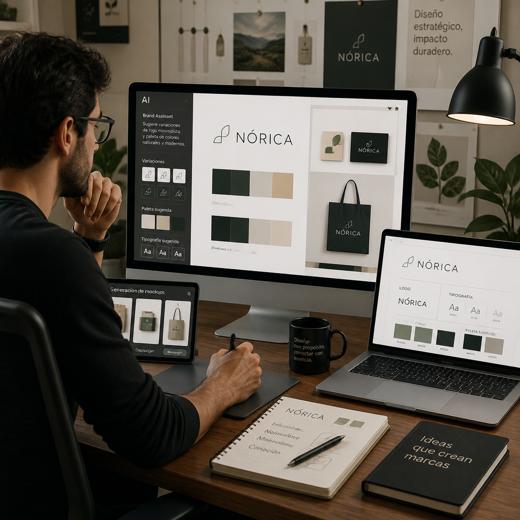branding con inteligencia artificial diseño creativo identidad visual marketing digital