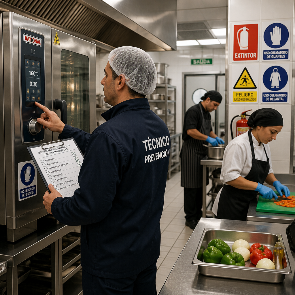 Prevención de riesgos laborales en cocina profesional de hostelería.