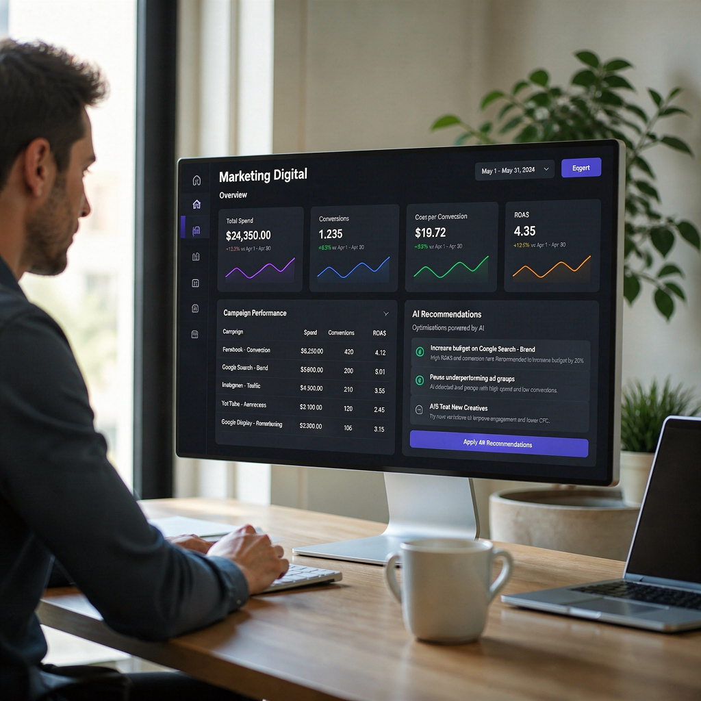Uso de inteligencia artificial en marketing digital y personalización de campañas en una pyme.