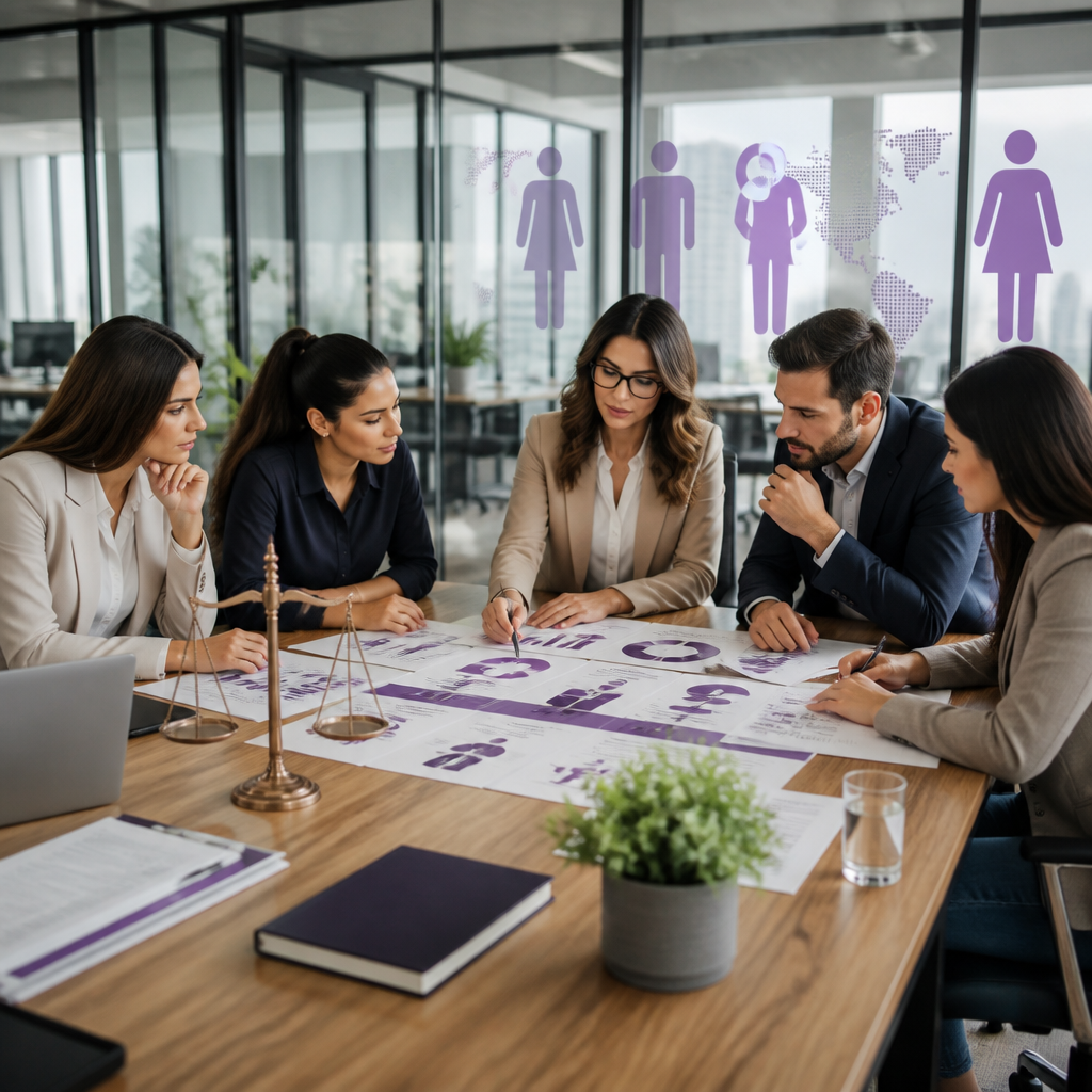 Profesionales de RRHH analizando normativa de igualdad retributiva en entorno laboral